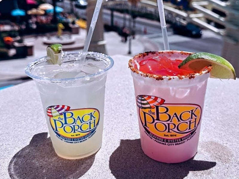 Two cocktails from The Back Porch in Panama City Beach, Florida