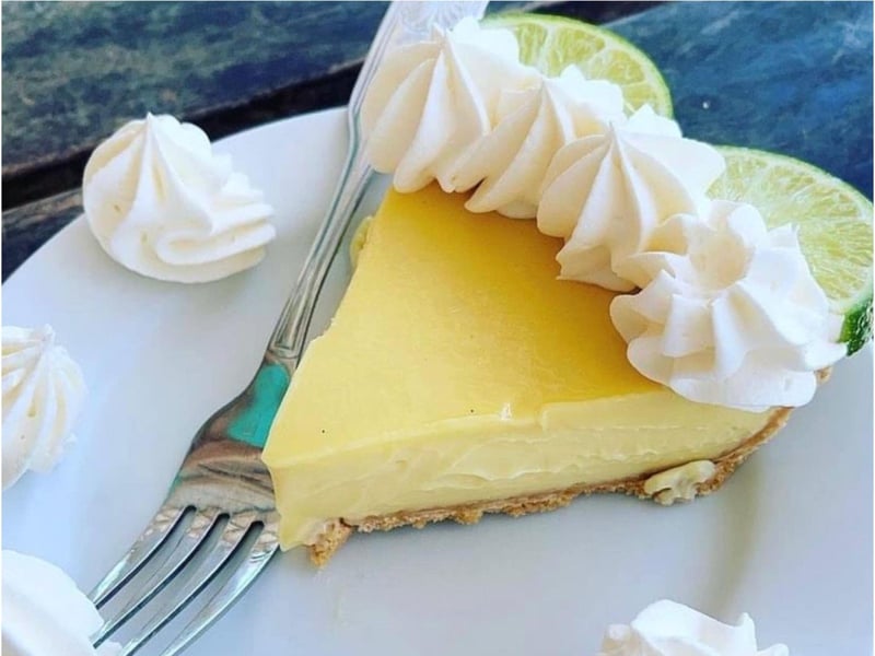 A slice of key lime pie from The Back Porch in Panama City Beach, Florida