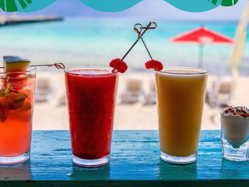 A variety of cocktails from Senor Frogs in Panama City Beach, Florida