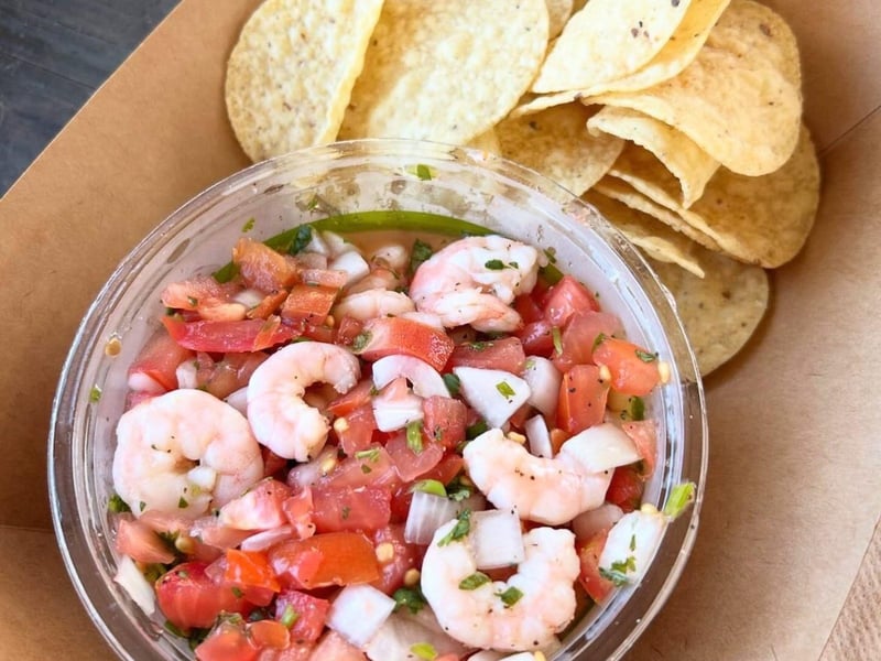 The shrimp ceviche at Finns in Panama City, Florida