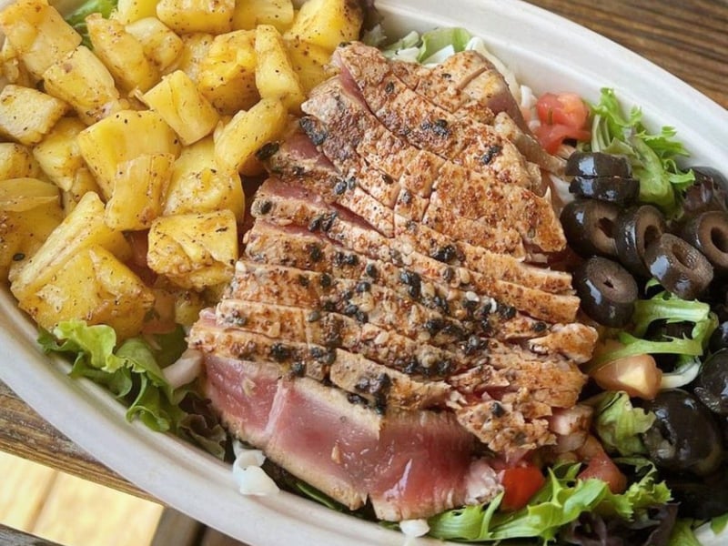 The house salad with ahi tuna