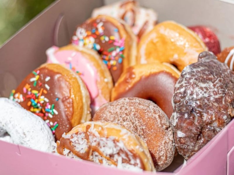 A dozen donuts from Thomas Donut  Snack Shop