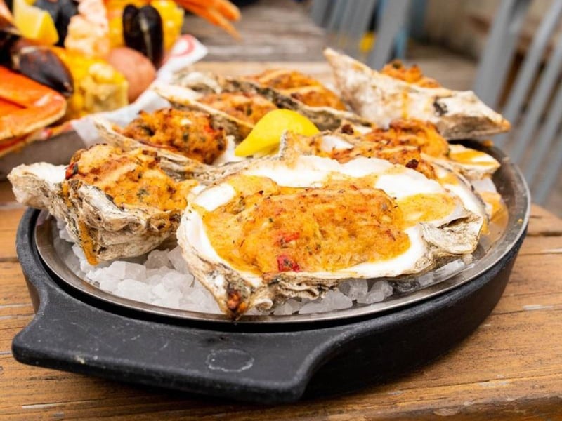Baked oysters from AJs Oyster Shanty on Okaloosa Island