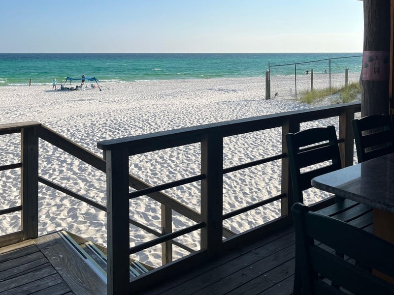 Dine right on the beach at Anglers Beachside Bar and Grill