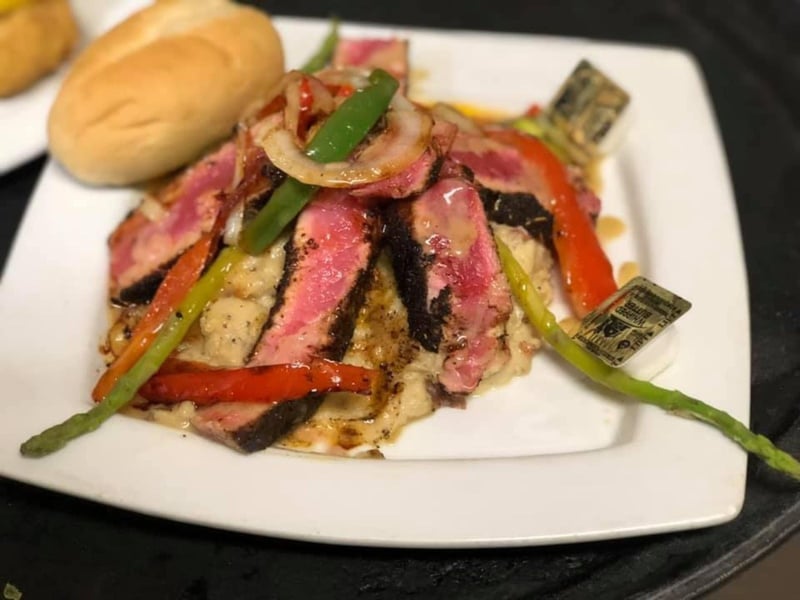 The blackened seared tuna at Anglers Beachside Bar and Grill