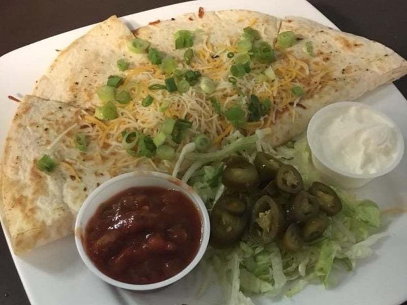 A quesadilla at Anglers Beachside Bar and Grill in Fort Walton Beach, Florida