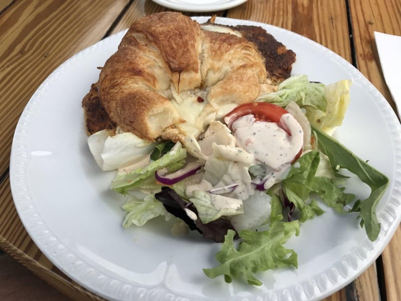 The blackened grouper croissant from Bay Cafe French Restaurant