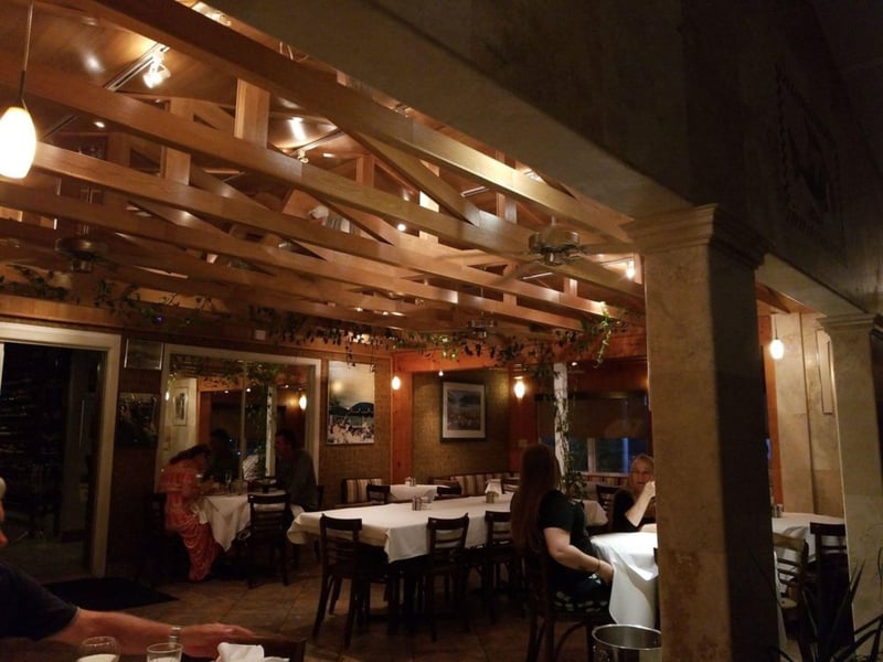 The indoor dining room at Bay Cafe French Restaurant