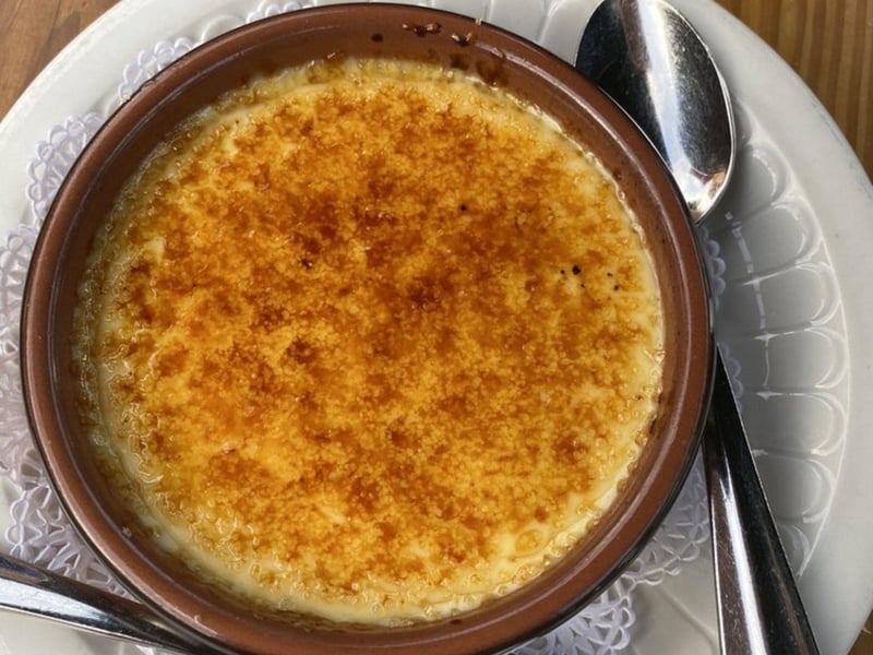 Crème brulee at the Bay Cafe Restaurant in Fort Walton Beach, Florida