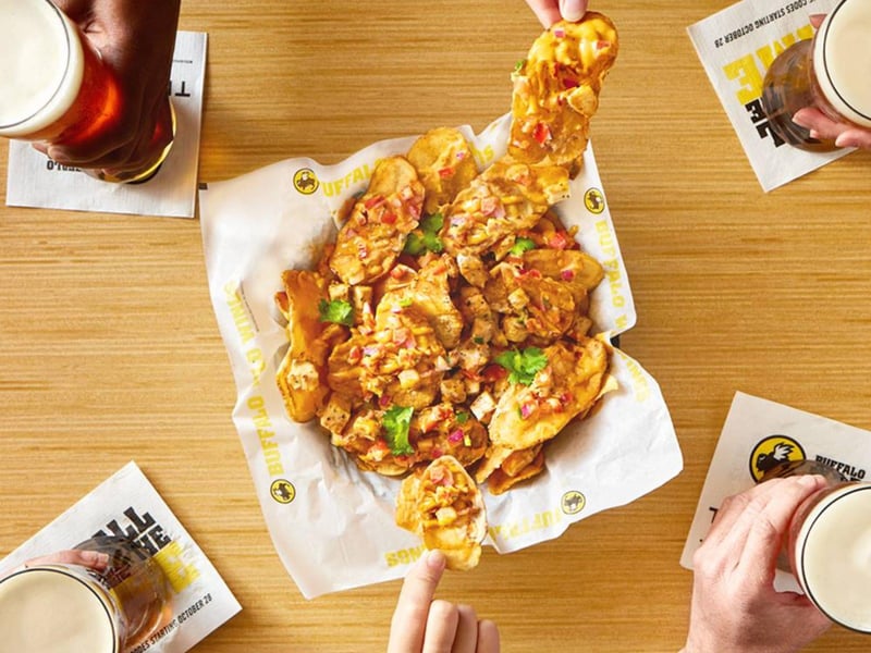 The ultimate nachos with chicken at Buffalo Wild Wings