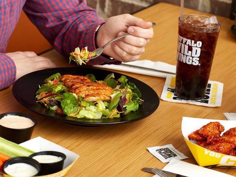 A fresh salad with grilled chicken at Buffalo Wild Wings in Fort Walton Beach, Florida