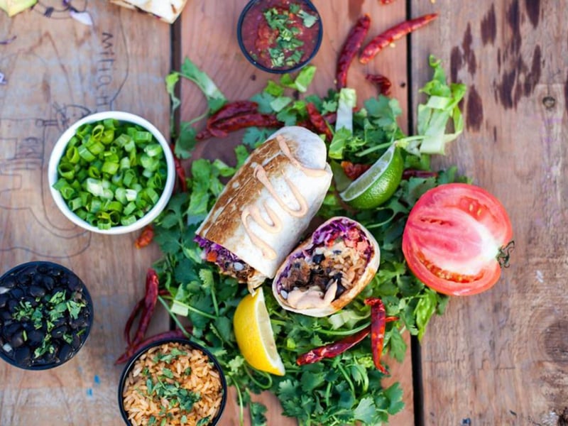 A fresh burrito at Burrito del Sol in Fort Walton Beach, Florida