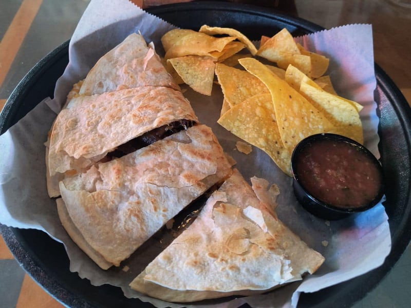 A quesadilla at Burrito del Sol in Fort Walton Beach, Florida