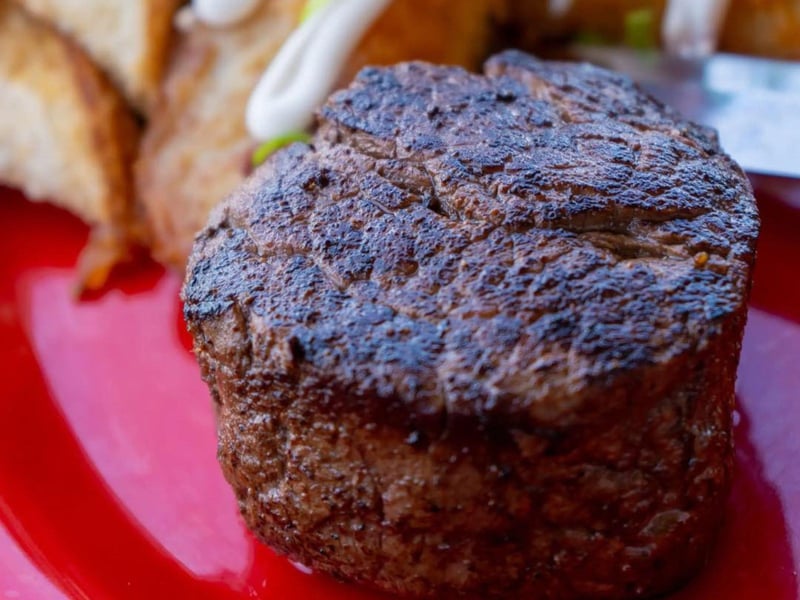 A 6 oz center filet cut at Floyds Shrimp House in Fort Walton Beach, Florida