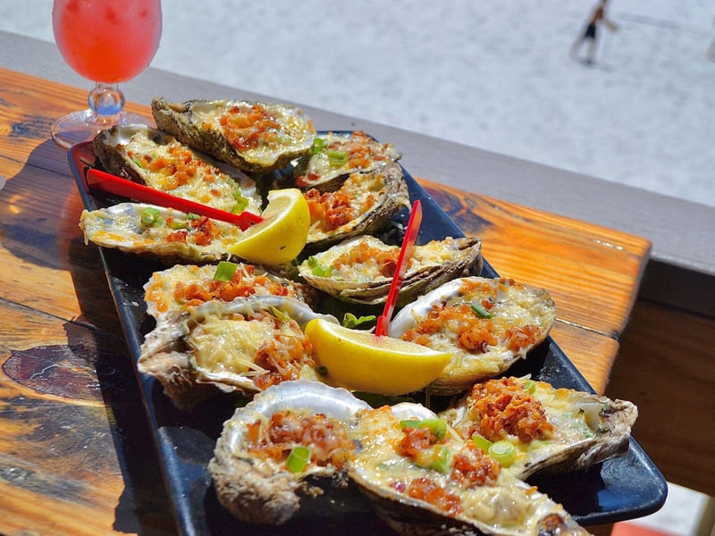 Baked oysters at Floyds Shrimp House