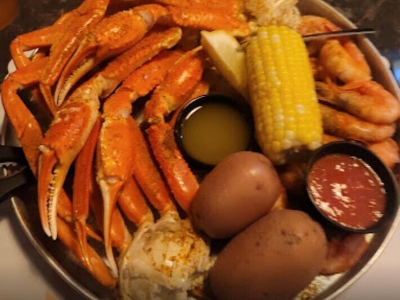 Steamed seafood at Old Bay Steamer