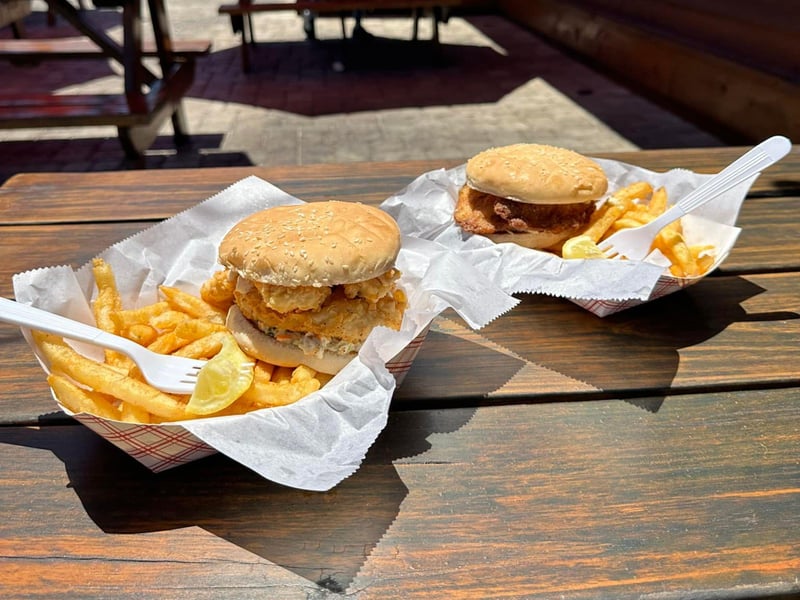 Fried fish, shrimp, chicken or oyster sandwiches