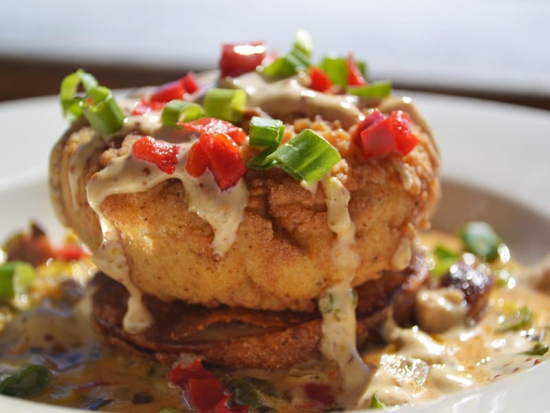 A southen style crab cake from The Crab Trap