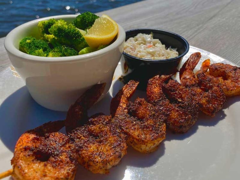 The blackened shrimp lunch plate at The Shack