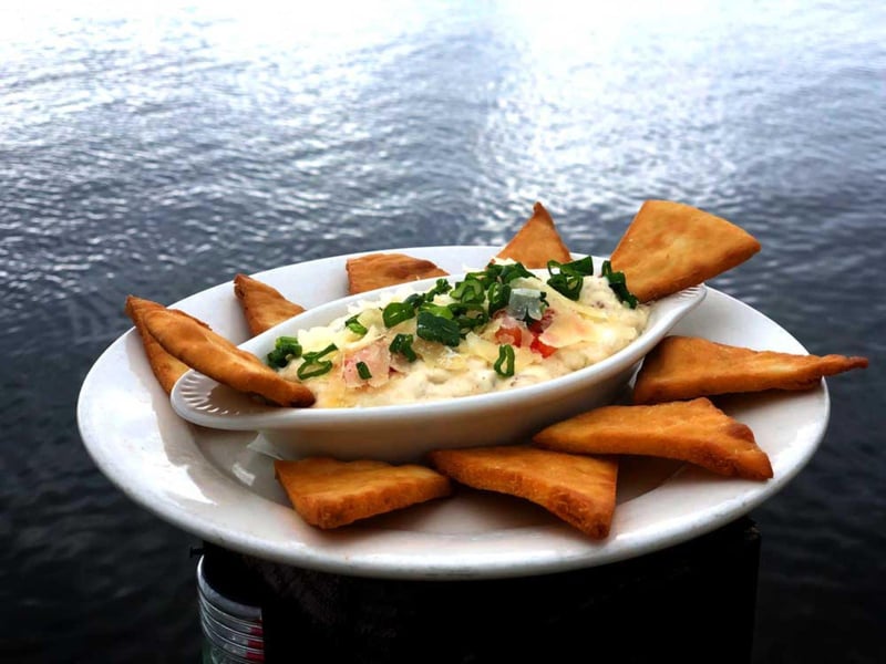 Crab dip with pita chips