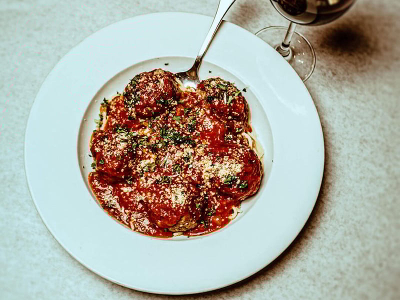 Spaghetti and meatballs at Alis Bistro