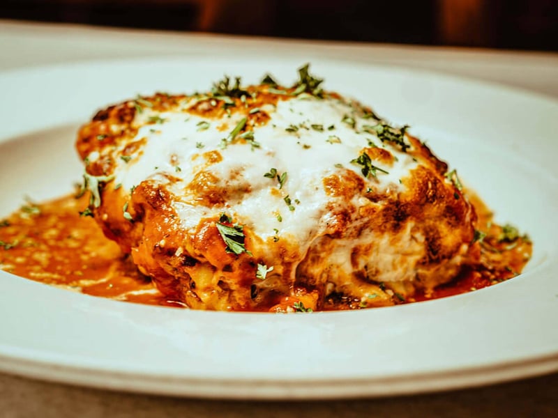 Classic homemade meat lasagna at Alis Bistro