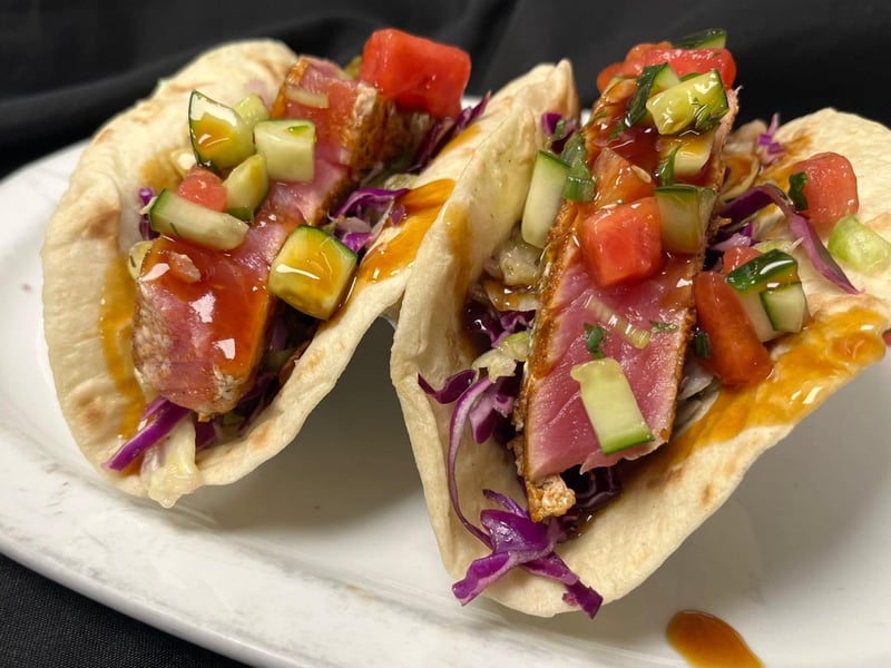 Yellowfin tuna tacos from Rockin  Tacos