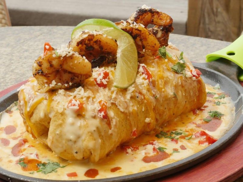 The blackened shrimp burrito at Rockin Tacos in Fort Walton Beach, Florida