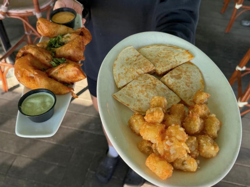 A quesadilla and flautas at Rockin Tacos