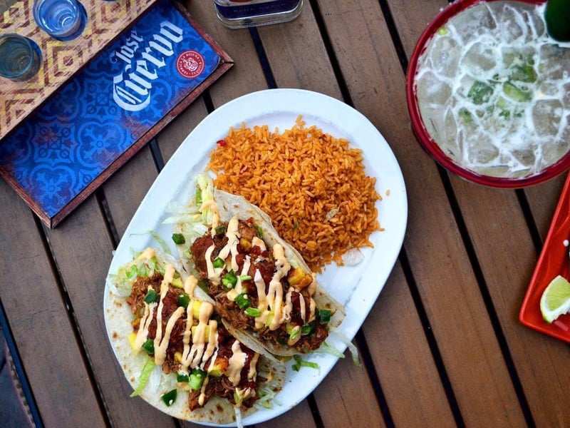 The carnitas tacos with smoked chipotle aioli