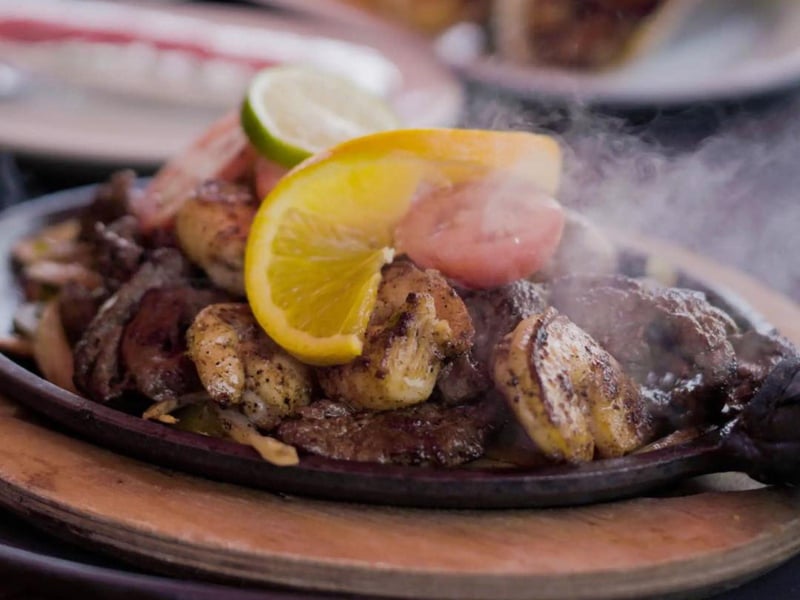 Large gulf shrimp fajitas from Rockin  Tacos