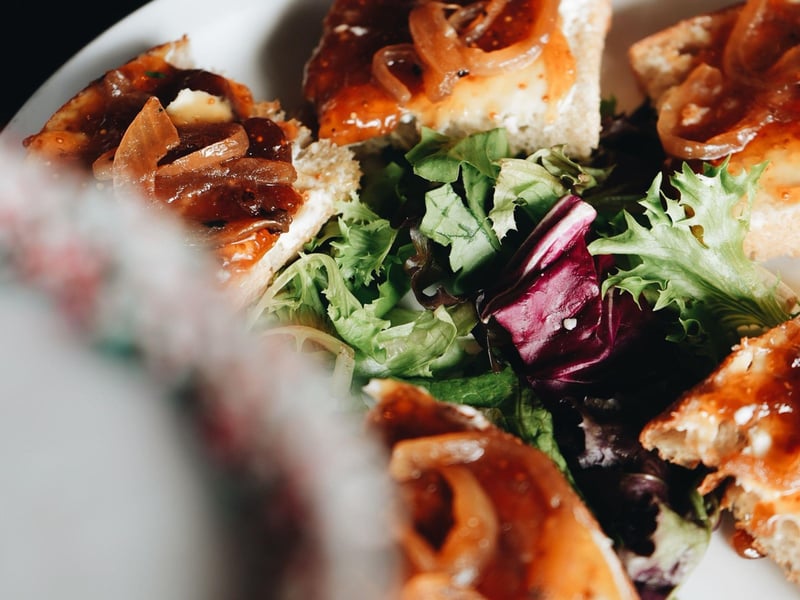Carmelized onion and goat cheese crostini at Clemenzas in Fort Walton Beach, Florida