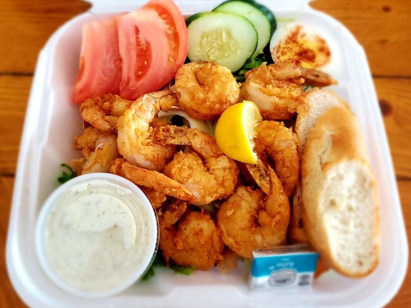 Fried shrimp salad at Apalachicola Seafood Grill