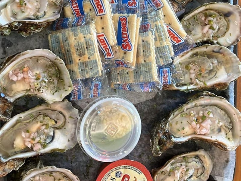 Mignonette oysters at Up the Creek Raw Bar