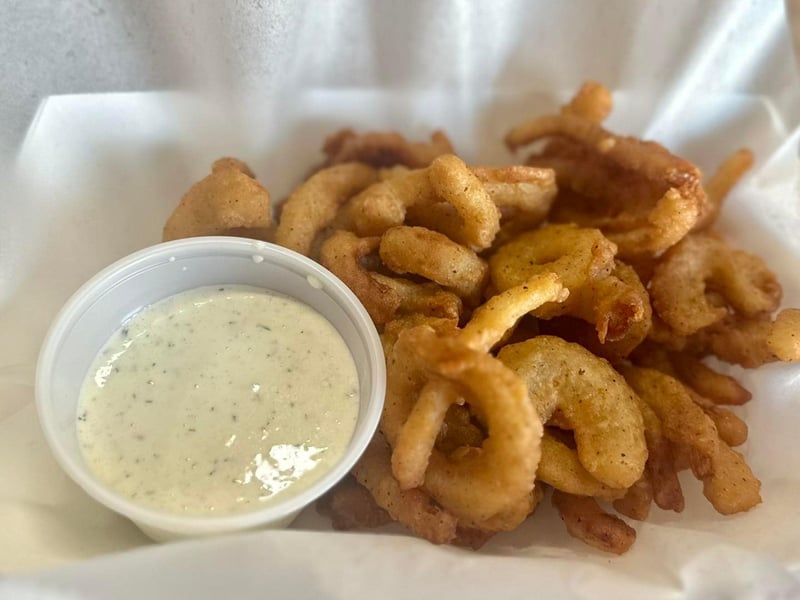 Fried shrimp at The Station Raw Bar