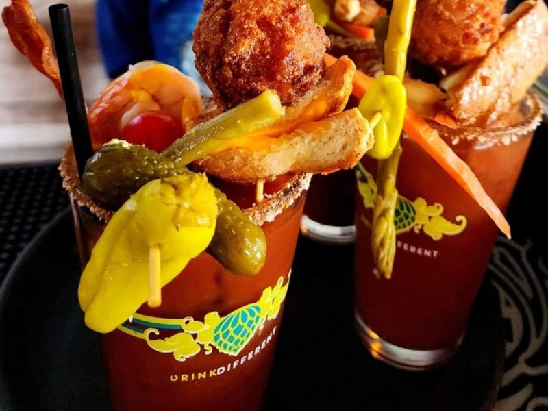 A loaded Bloody Mary from Half Shell Dockside