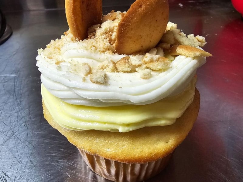 The banana pudding cupcake at The Biscuit Factory