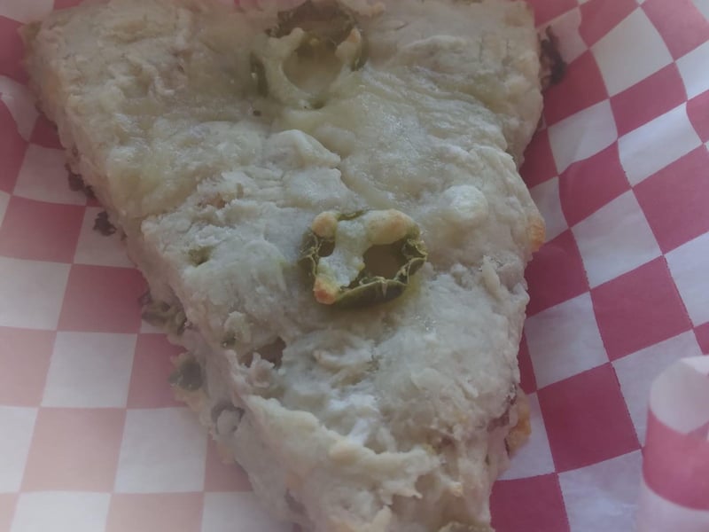 A bacon jalepeno scone from The Biscuit Factory in Apalachicola, Florida