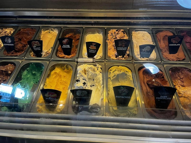 A case of homemade ice creams