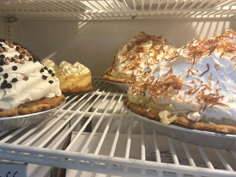 A variety of delicious pies from Apalachicola Chocolate and Coffee Company in Florida