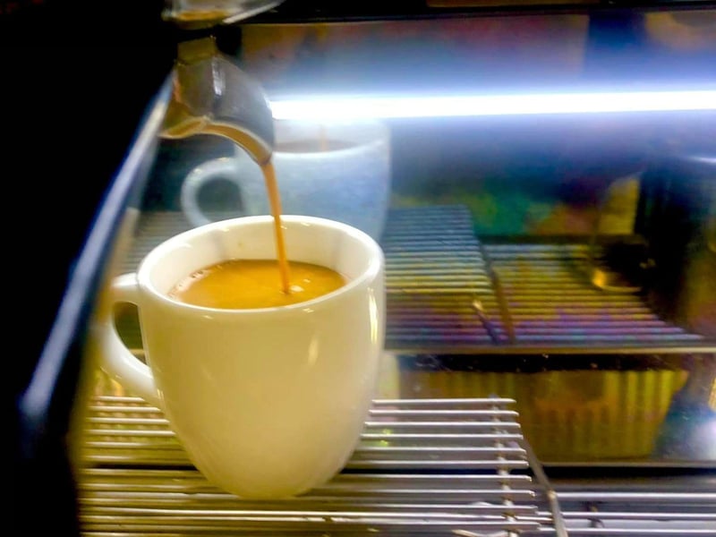 Freshly brewed espresso at Apalachicola Chocolate and Coffee Company