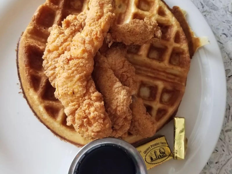 Chicken and waffles from The Franklin Cafe