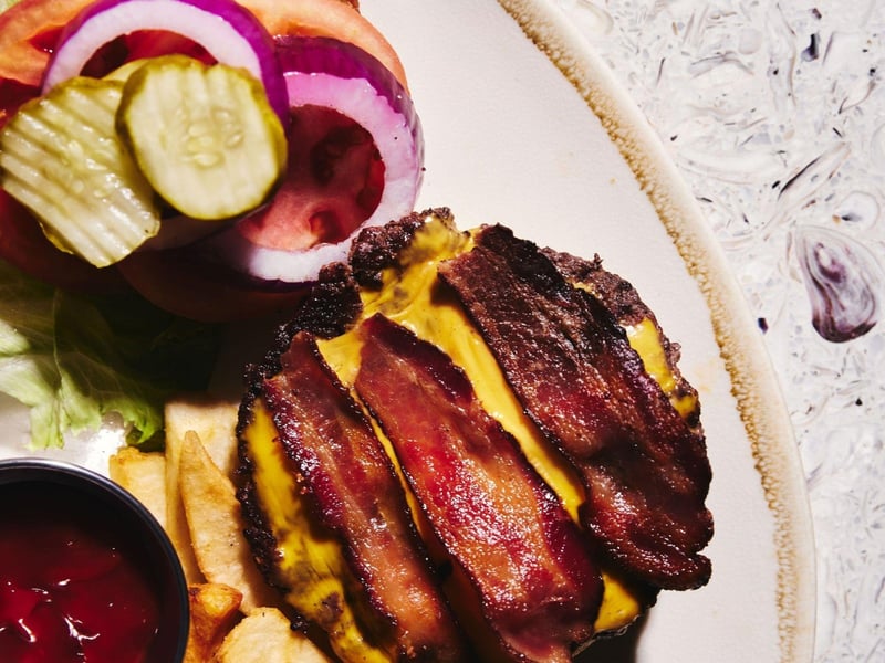 A cheeseburger from the Franklin Cafe