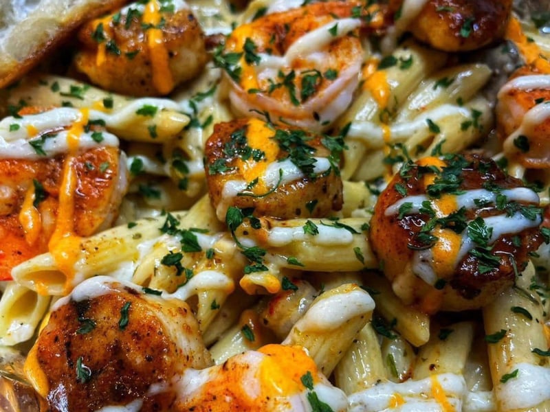 Cajun pasta at Cone Heads in Cape San Blas, Florida