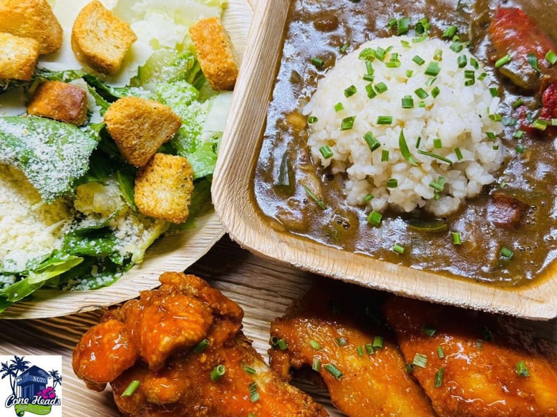Wings with soup and a salad from Cone Heads in Cape San Blas, Florida