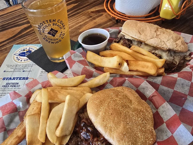 A pulled pork sandwich and French dip