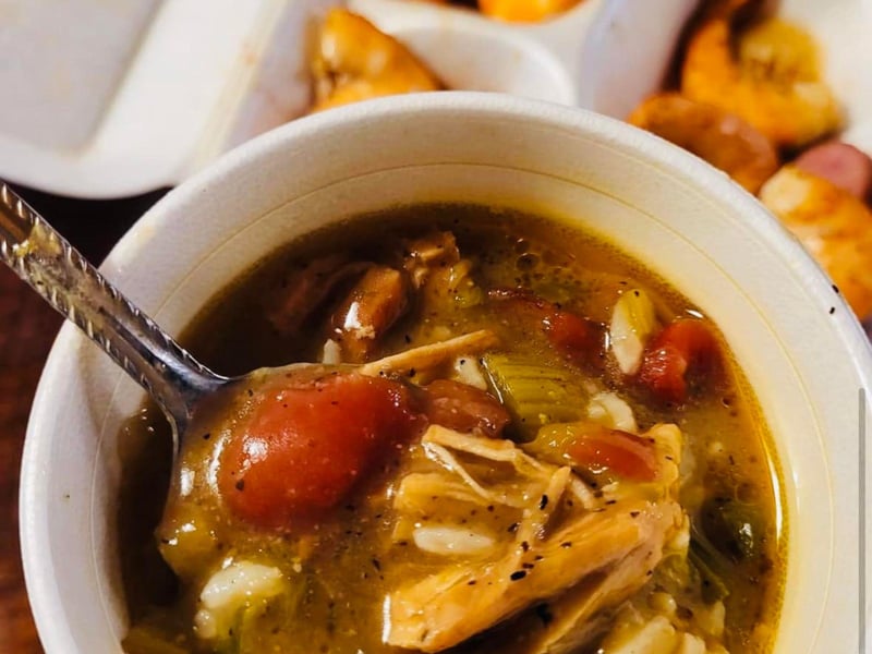 Fresh gumbo  at Skullys Low Country Boil