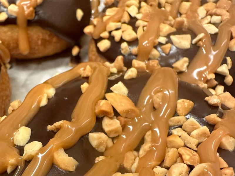 Snickers donuts at Webers Little Donut Shop in Cape San Blas, Florida