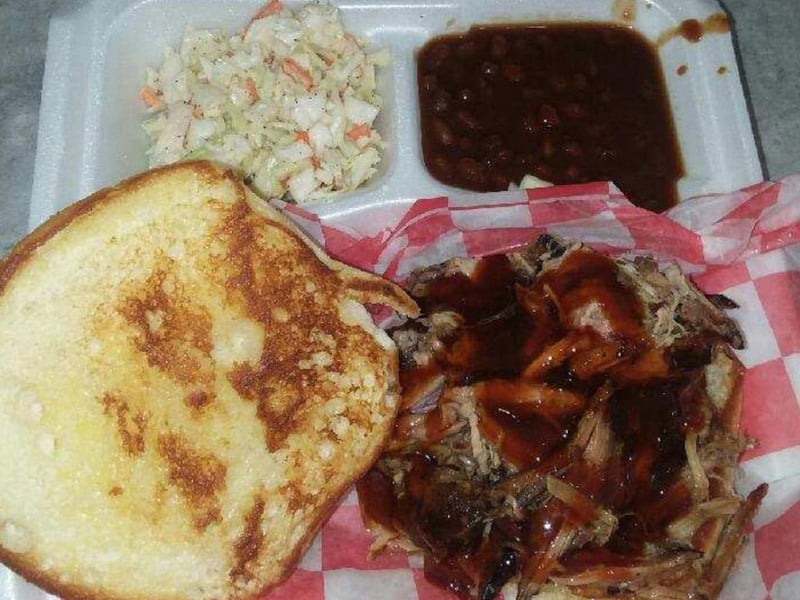 The classic BBQ sandwich at Peachys Beach Eats in Port St. Joe, Florida