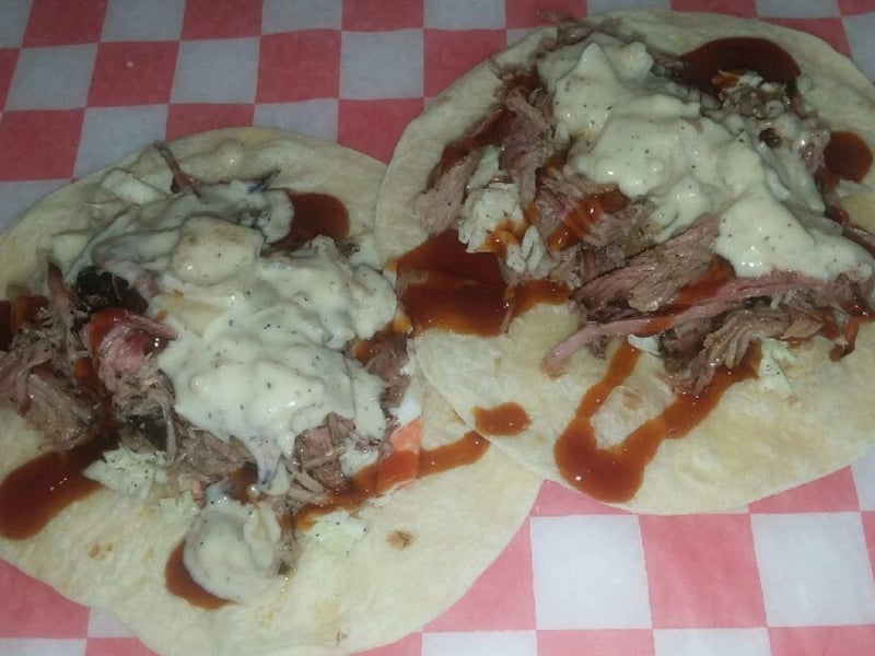 BBQ tacos at Peachys Beach Eats